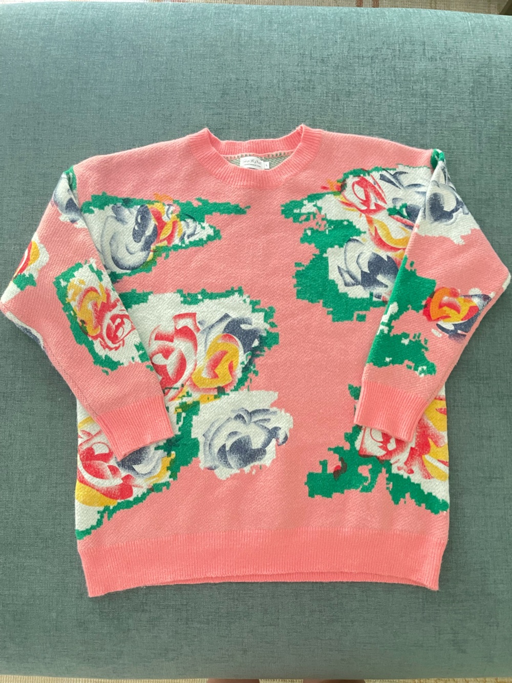 Women’s Floral Crewneck Sweater - Pink Multicolor